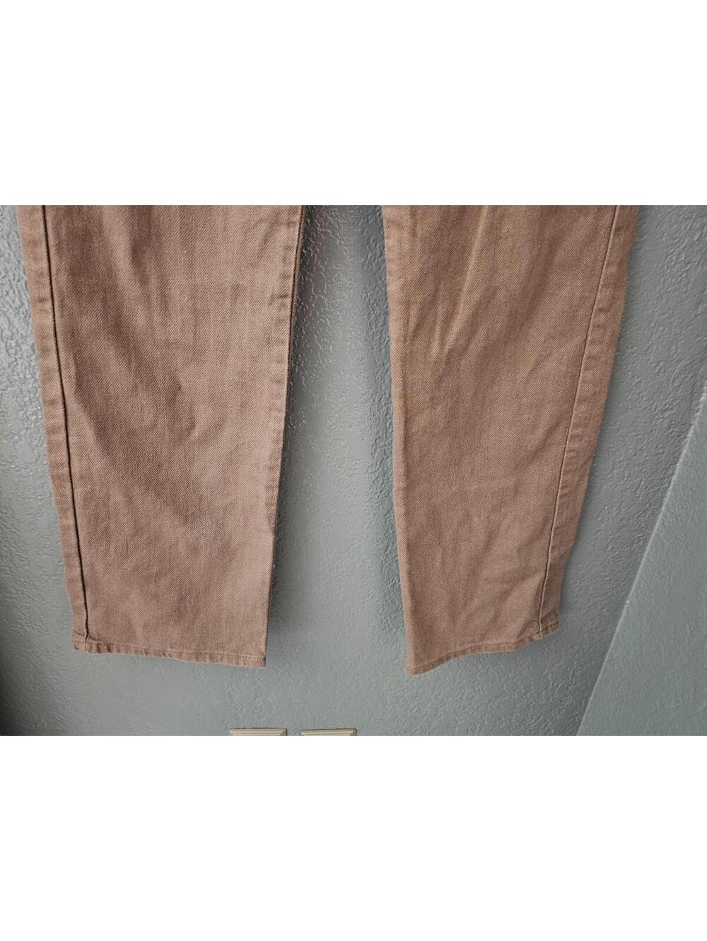 Women's S.O.N.G Cargo Denim Pants Brown Straight Leg Size 1 / 25 Pockets Zip Fly - Picture 7 of 15